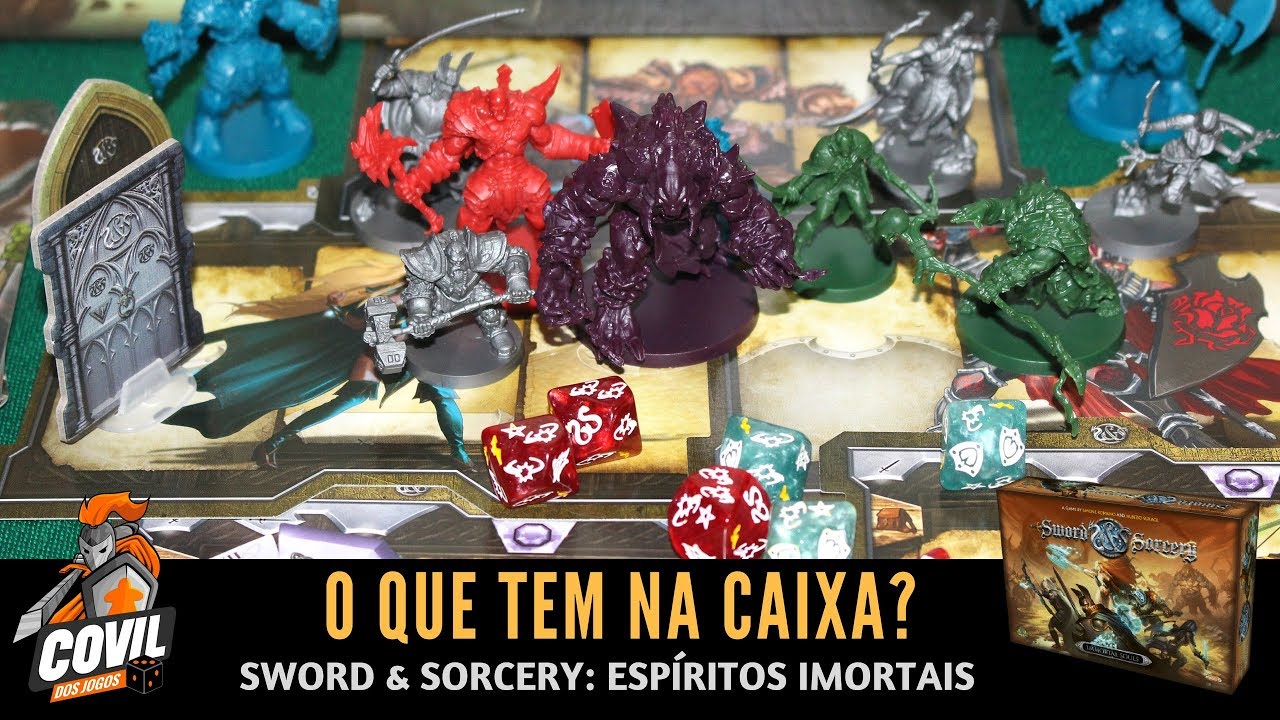 Covil dos Jogos – O Que Tem na Caixa? Unboxing Sword & Sorcery