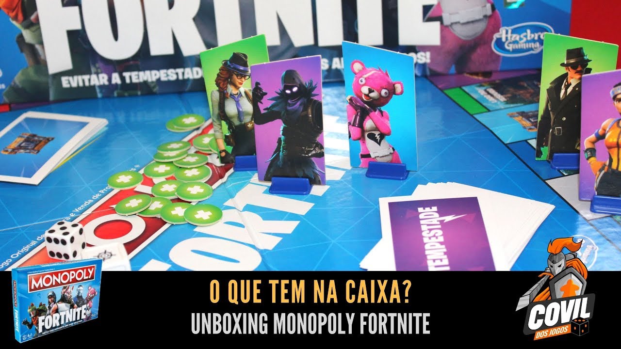 Covil dos Jogos – O Que Tem na Caixa? Unboxing Monopoly Fortnite