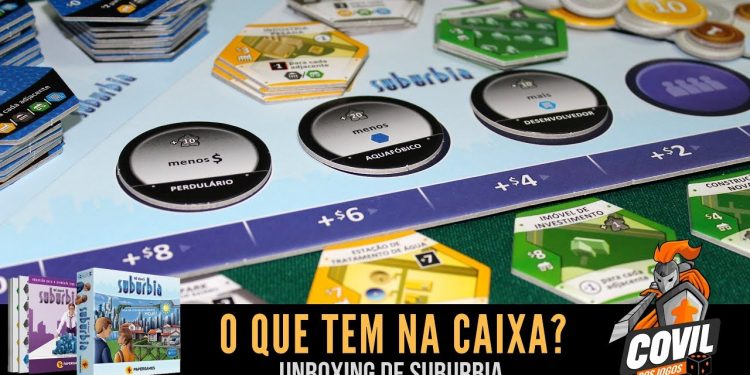 Covil dos Jogos – O Que Tem na Caixa? Unboxing de Suburbia