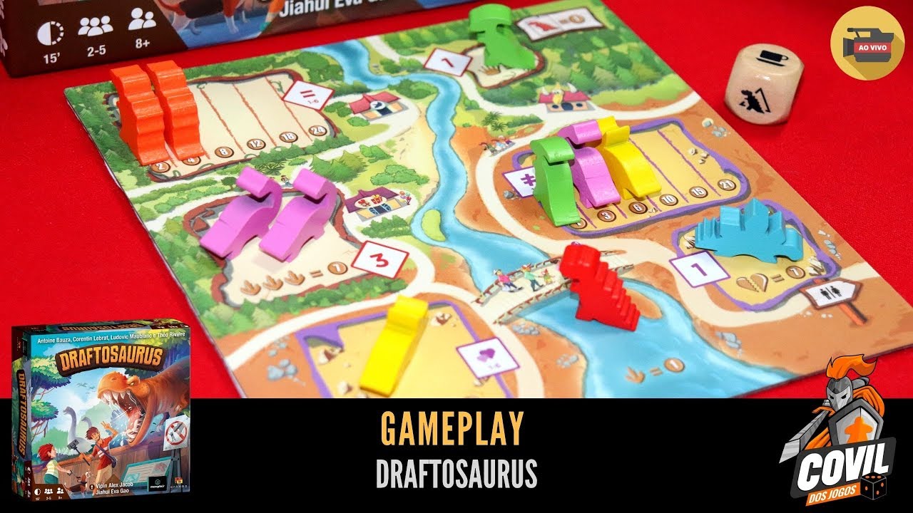 Covil dos Jogos – Gameplay Draftosaurus (Ao Vivo)