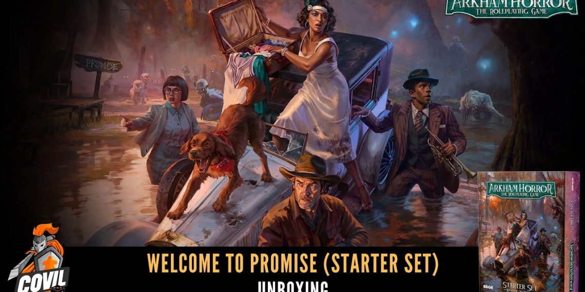 O que tem na Caixa? Unboxing Arkham Horror : RPG Welcome to Promise (Starter Set)